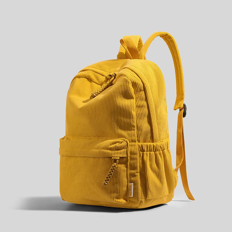 Neutral Corduroy Backpack Large Capacity Backpacks Stylish Versatile Color Optis Casual Daypack for Daily Use School or Travel