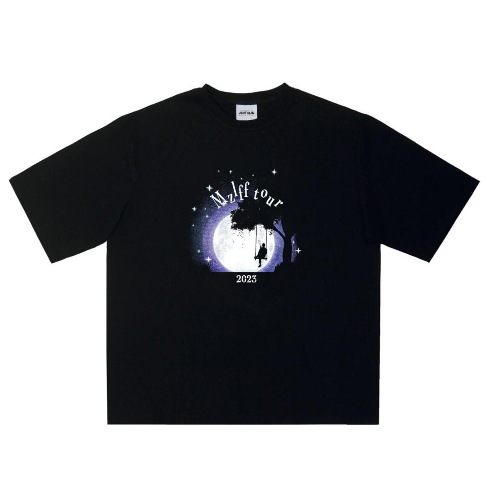 Oversized Streetwear Men Tshirt Cotton MZLFF Graphic Print Harajuku Short Sleeve Top Tee Hip Hop Korean Goth Unisex Clothing Y2k
