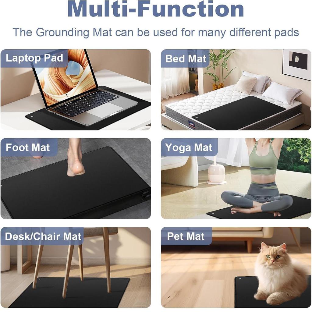 39.3x11.8 Inches Grounding Sleep Mat Bed Pad Universal Foot Mat Stress Comfort Wellness Balance