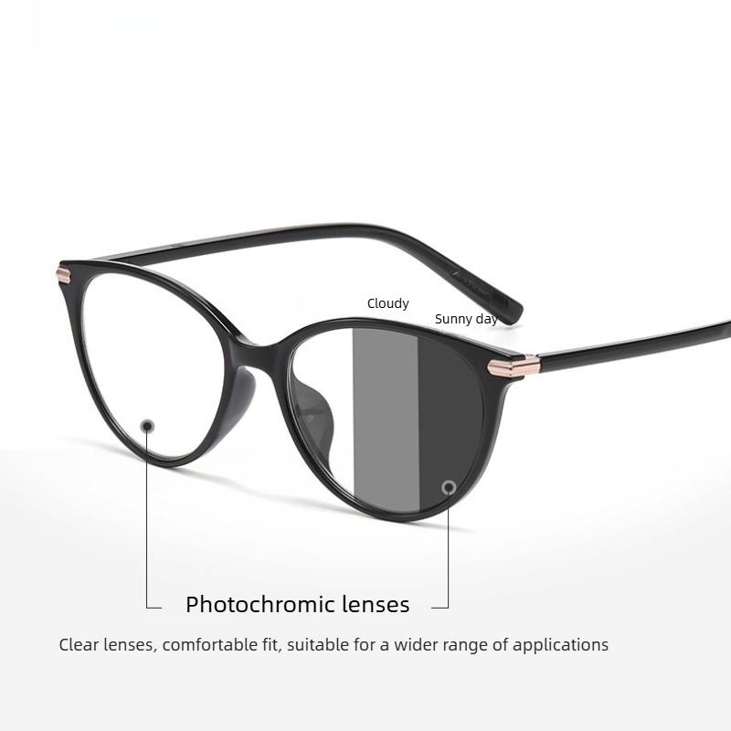 2026 New Cat-Eye Photochromic Myopia Glasses Unisex Ultra-Lightweight Premium Anti-Blue Light Eyewear Minus Diopter 0 To -4.0