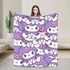 Kuromi Halloween Plaid Blankets Fleece Summer  Portable Super Warm Throw Blanket for Home Bedroom Rug Piece