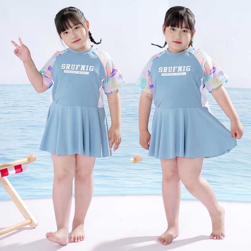 

Girls Plus Size Split Swimsuit with Tummy Control - Summer Style for Ages 12+ 160cm