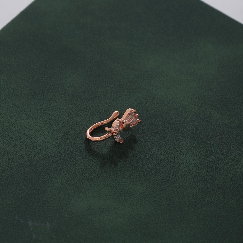Personalized Non-Perforated U-Shaped Nose Stud, Simple Light Luxury, Exquisite Diamond-Encrusted Tulip Flower Nose Clip