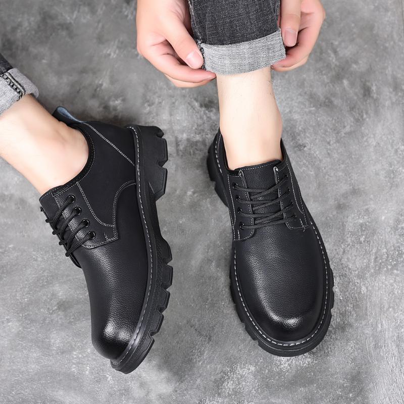 Casual men's leather shoes Fashion British Style Outdoor leisure business party Daily office street walking quality adult shoes