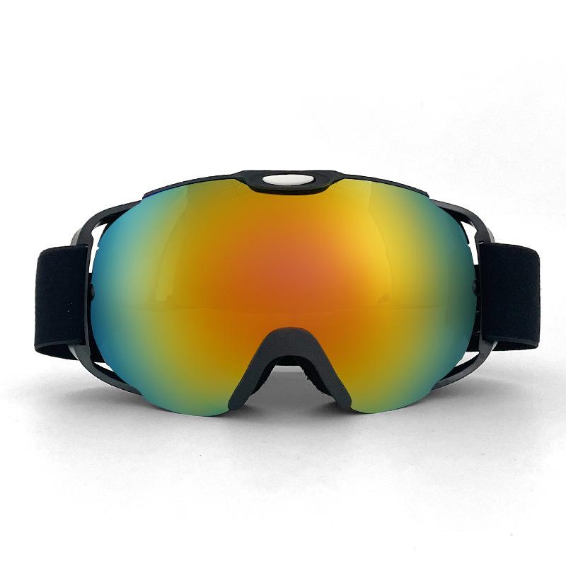 Ski goggles for men and women, adult-sized, with cylindrical lenses, double-layered anti-fog and windproof design, and a clip-on feature for