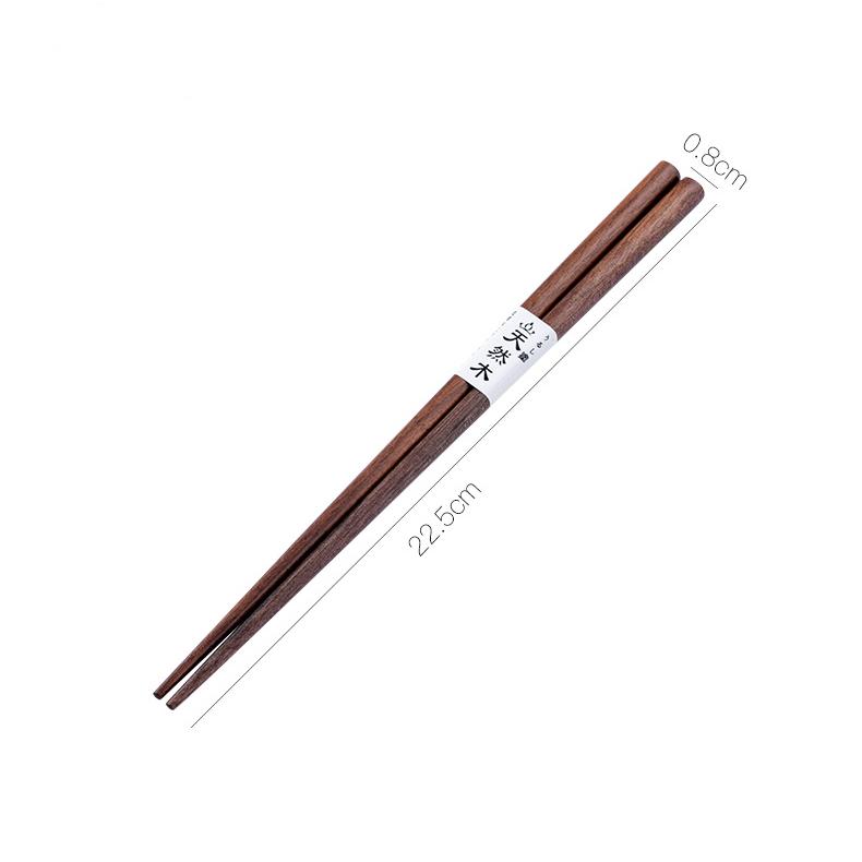 5 Pairs of Chopsticks Set Japan Walnut Japanese-style Household Wooden Chopsticks Solid Wood Tableware Non-slip Creative