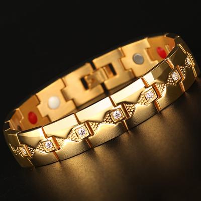 Fashion Classic Rose Gold Color Stainless Steel Man Bracelet  Fashion Jewelry Friendship 4 In 1 Magnetic Mens Bracelets On Hand With
