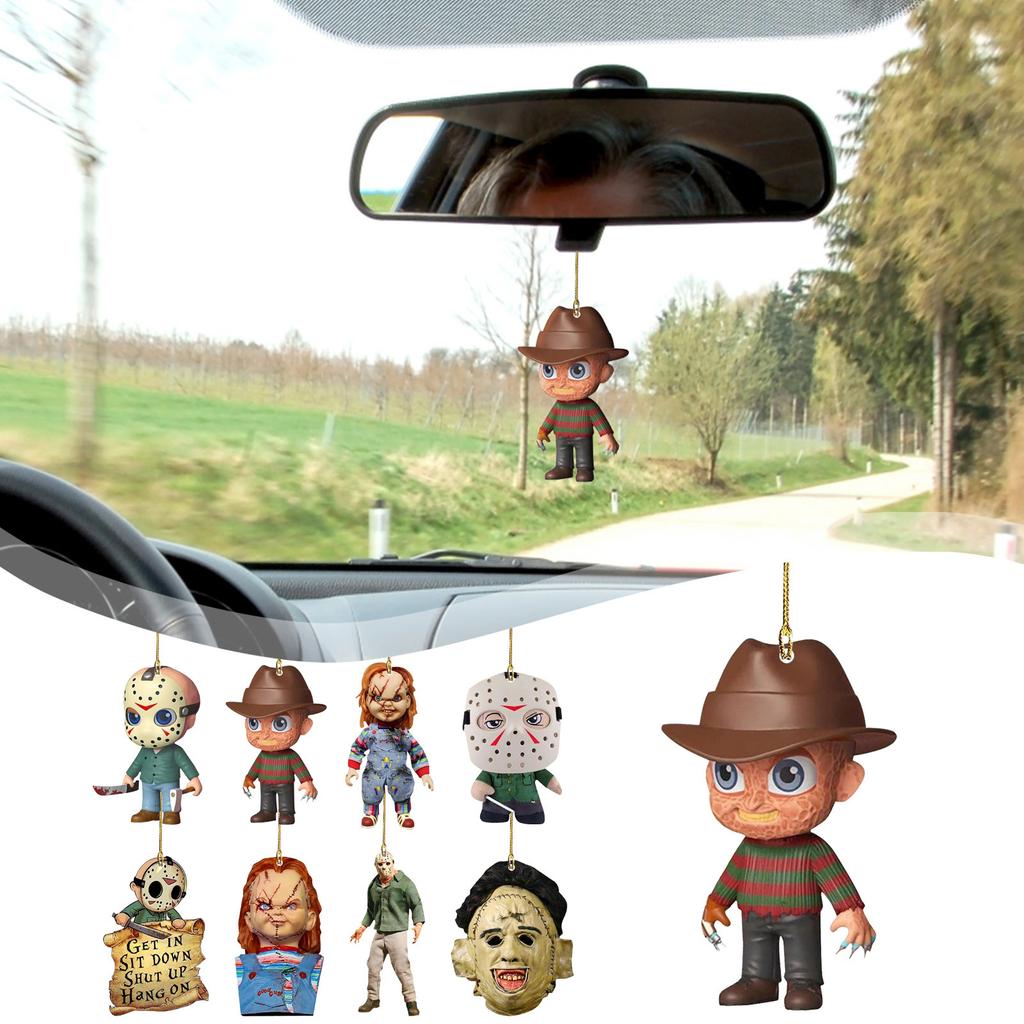 Buy Halloween Horror Movie Pendant Acrylic Flat Car Rearview Mirror ...