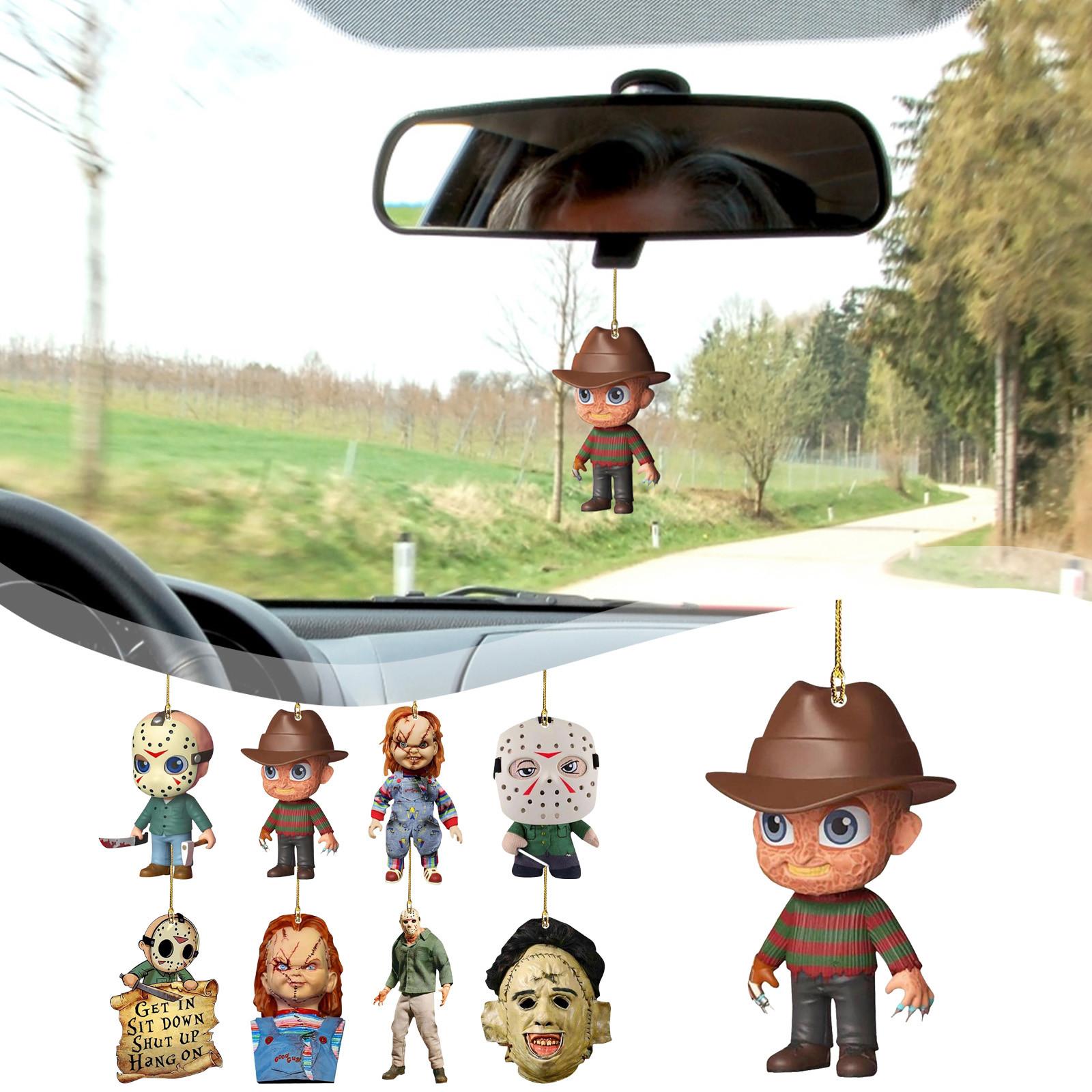 

Подвеска из фильма ужасов на Хэллоуин, акриловая, плоская, для зеркала заднего вида автомобиля, индивидуальное украшение, подарочный шарм One Size