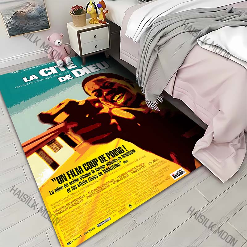 1PC City Poster with Gunman Carpet for Living Room Bedroom Sofa Home Decor Rus Non-slip Floor Mat Luxury Gift