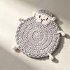 Cute Crochet   Lamb Coasters Cartoon Teacup Pad Creative Heat Insulator  Pad  Cafe Use