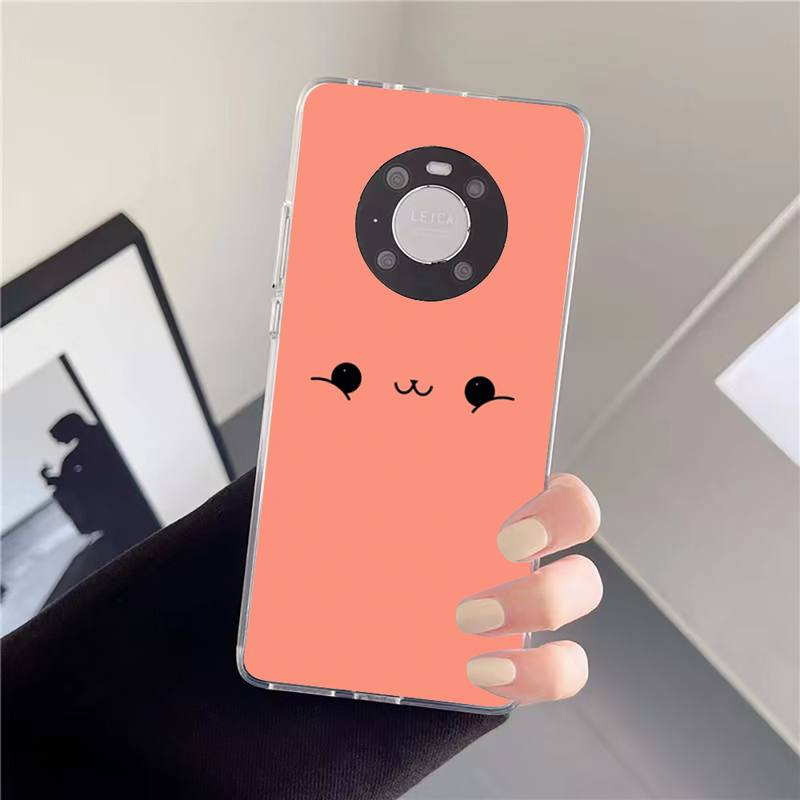 Roztomilý obal na telefon s obličejem pro Huawei Mate P10 P20 P30 P40 10 20 Smart Z Pro Lite 2019 Honor20i Průhledný obal