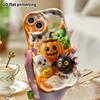 Phone case: 2D flat design, suitable for iPhone 18 17 16 15 14 13 Pro protective case, pumpkin little monster, perfect holiday gift for Christmas and 