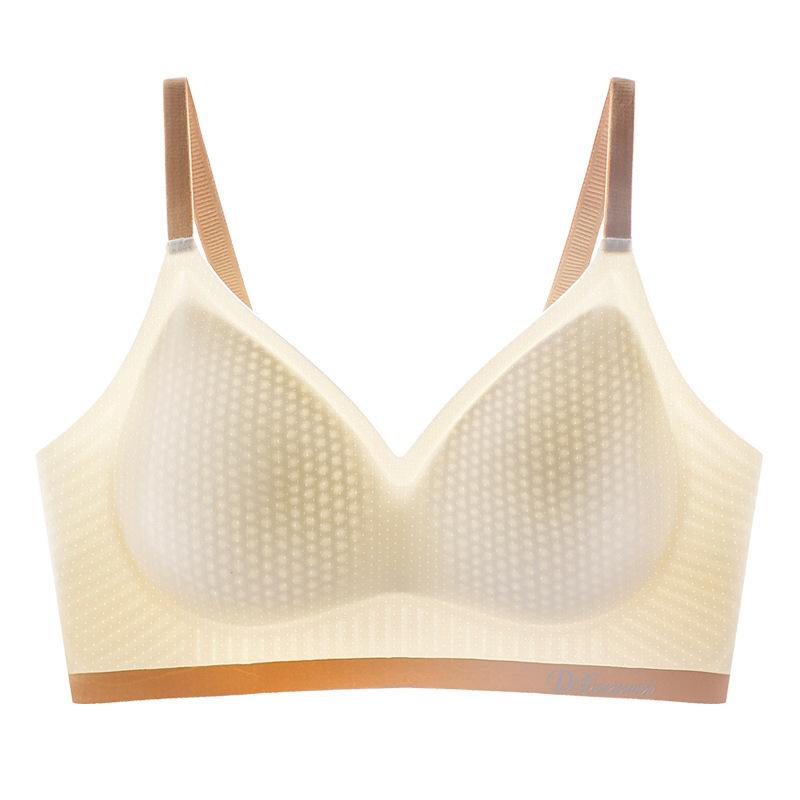 Naked Breathable Cup Underwear Women's Summer Thin Small Breasts Gather Without Marks, Cool Soft Support, Anti-sagging Bra Cover