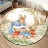 The Tale of Peter Rabbit Round Area Rug,Carpet Rug for Living Room Bedroom Sofa Playroom Decor,Non-slip Floor Mat