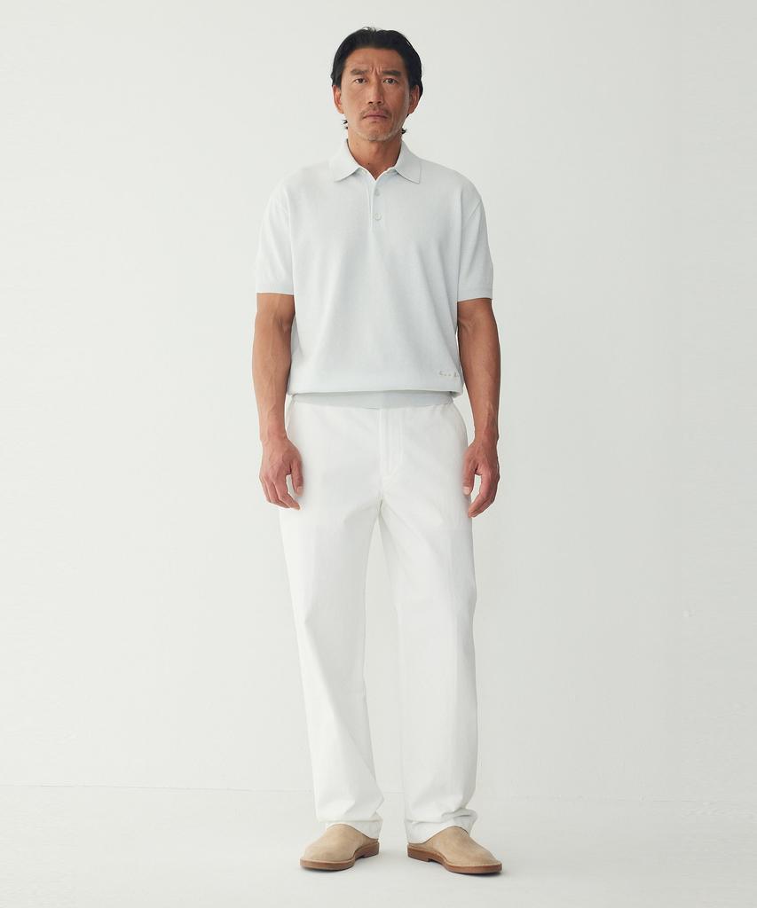 MAN ON THE BOON Textured Short Polo_Sky Blue 4716113027
