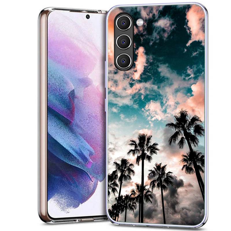 Summer Beach Scene at Sunset on sea Palm Tree Phone Case for Samsung A16 A17 A26 A36 A37 A56 A57 A12 A22 A32 A52S A07 A06 A02S A