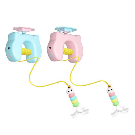 Automatic Cat Teaser Interactive Electric Feather Toy Rechargeable Hanging String Cat Teaser with Bell for Indoor Cats Self-Play Hunting Exercise