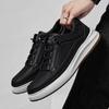 Fashion Handmade Lace-Up Walking Footwear All-match Fashion Flats Men's Genuine Leather Skate Shoes Male Comfortable Outdoor Sneakers
