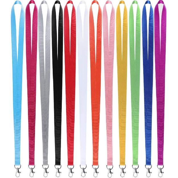 YOUOWO Lanyards 12 Pack Neck Office Lanyard 12 Colors White Blue Black Apple Green Red Pink