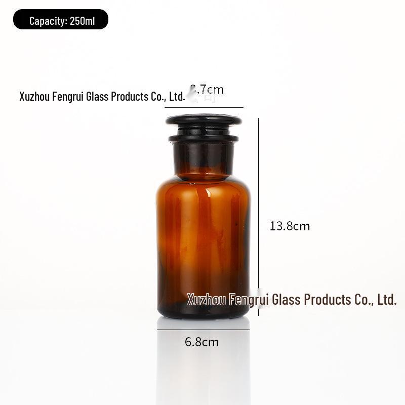 Wide-Mouth Frosted Glass Reagent Bottle, Transparent & Brown Light-Shielding Chemical Bottle
