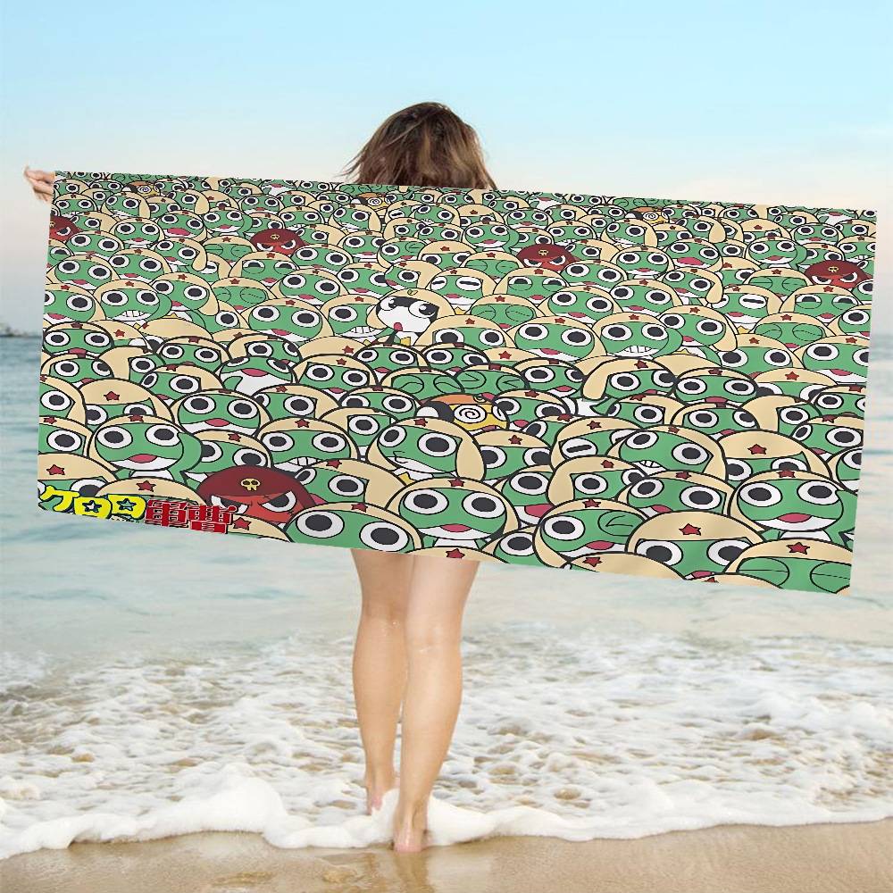 Cartoon Funny K-Keroros Gunsou Frog Microfiber Beach Towel Absorbent Quick dry Soft Yoga Swimming Resort Mountain Climbing Towel