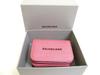 Authentic BALENCIAGA Glitter Pink Leather Trifold Cash Mini Wallet Purse #b183 Open box