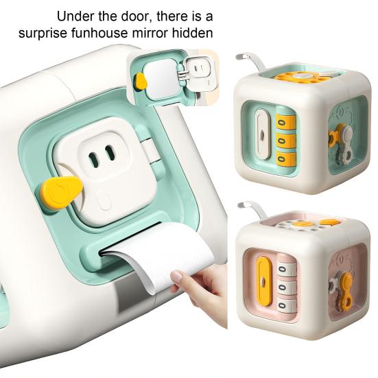 

Baby Busy Cube Toy Toddlers Boys Girls Fine Motor Skills Activity Cube рожевий