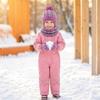 Colorful Neck Gaiter Gloves Set Plush Lining Pullover Hat Soft Gloves  For Children
