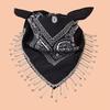 Shimmering Fringed Bandanas Scarf for Party Fashionable Cashew Flower Head Scarf for Women Men Club Party Costume Props