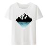 Mountain Forest Kayak Canoe Paddling Modal Print T Shirt Humor Style Hipster Streetwear UnisexShort Sleeve Special Gift Tops