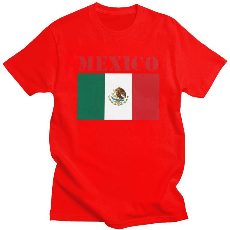 Custom Mexico Flag Tshirt for Men Short Sleeves Casual T Shirt Fashion Tshirt Loose Fit Pure Cotton Tee Gift