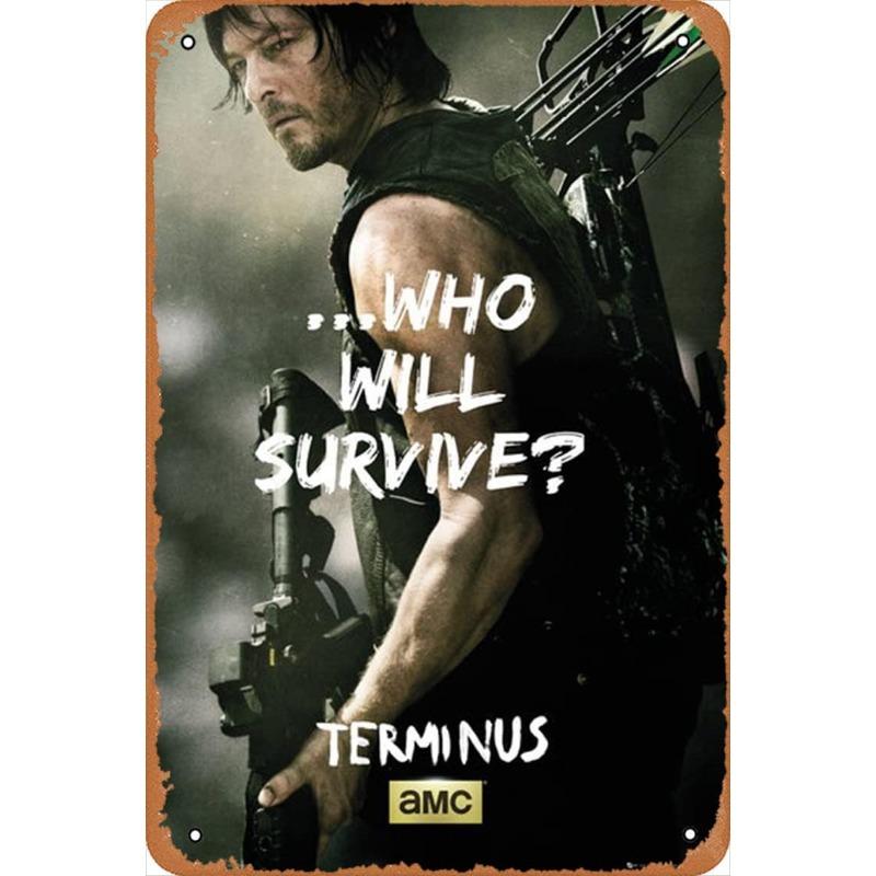 Metal Tin Poster The Walking Dead Movie Metal Sign Plaque Poster for Bar Club Wall Decor Retro Home Vintage Wall Plate Pendant