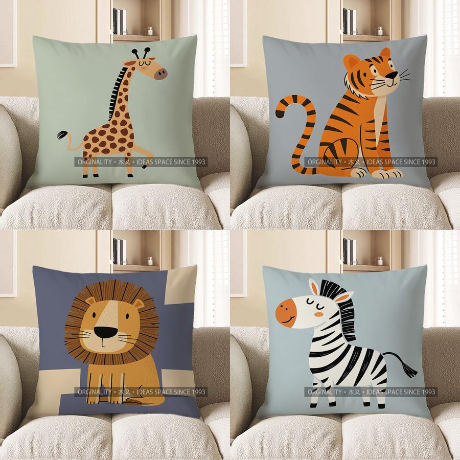 Decorazioni per la Casa Cuscino Decorativo con Fantasia di Giraffa Cartone Animato Copricuscino Adatto per Divano Camera da Letto Auto