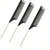 1pcs Stainless Steel Hair Comb With Fork, Pick And Fine Teeth For Professional Hair Salon Hair Brush