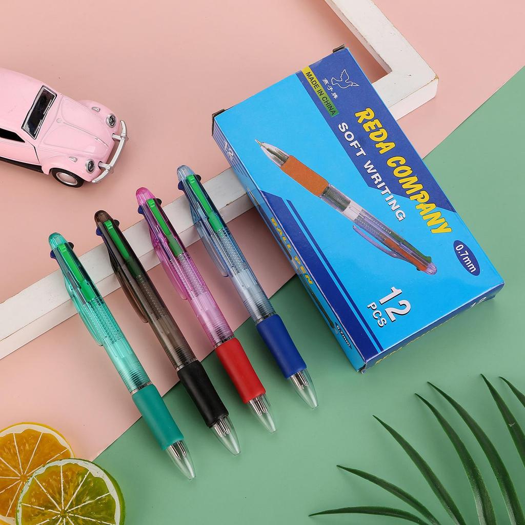 Minimalist Multi-Functional 4-Color Ballpoint Pen - Business Office Stationery