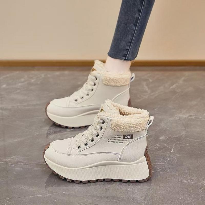 High-top Cotton Shoes, Thick-soled Dad Shoes, New Fashionable Ankle Boots, Waterproof and Anti-slip Snow Boots