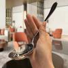 Stainless Steel Round Spoon Net Red Golden Dinner Long Handle Stirring Dessert Spoons For Kitchen Accessories Gadgets