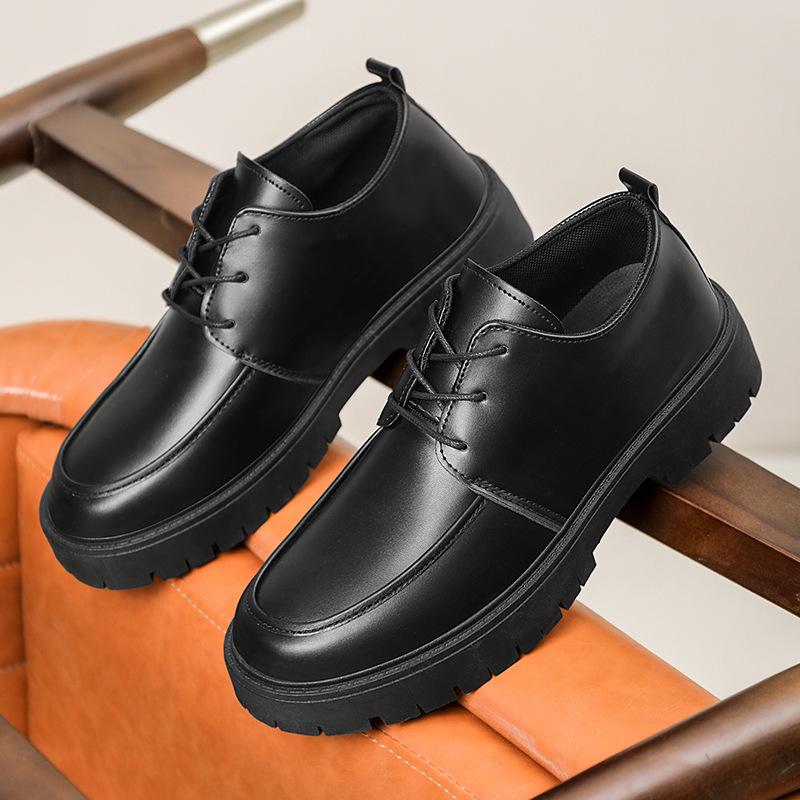 

Мужская обувь осень дышащая нескользящая в британском стиле спортивная повседневная обувь мужская рабочая деловой костюм черная кожаная обувь 44