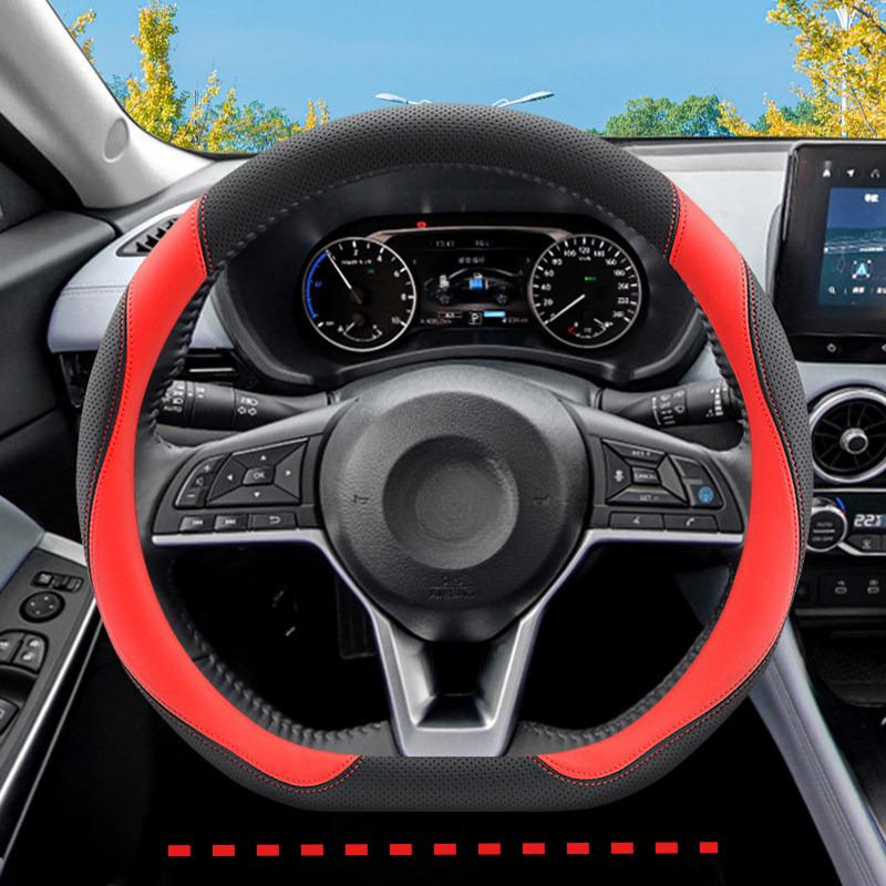 For Nissan Versa Tiida Sylphy Terranno Terra Altima Ultrathin Napa Leather Car Steering Wheel Cover Breathable Car Handle Covers