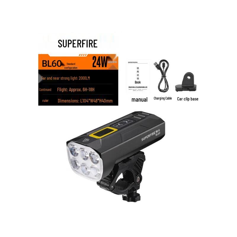 SupFire BL60 USB-C Rechargeable Bicycle Front Light