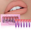 6PCS Julystar Lip Makeup Fruity Tear Lip Glaze Matte Background Waterproof Tear Lipstick