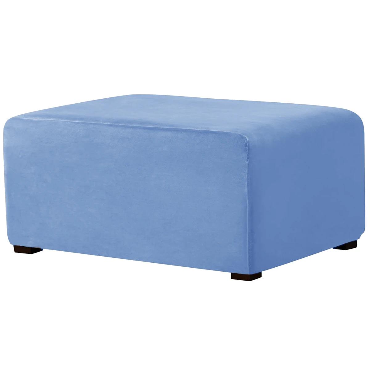 

4 Szie Real Velvet Form Stretch Rectangle Folding Storage Covers Ottoman Washable Removable Footstool Protect Slipcovers XL