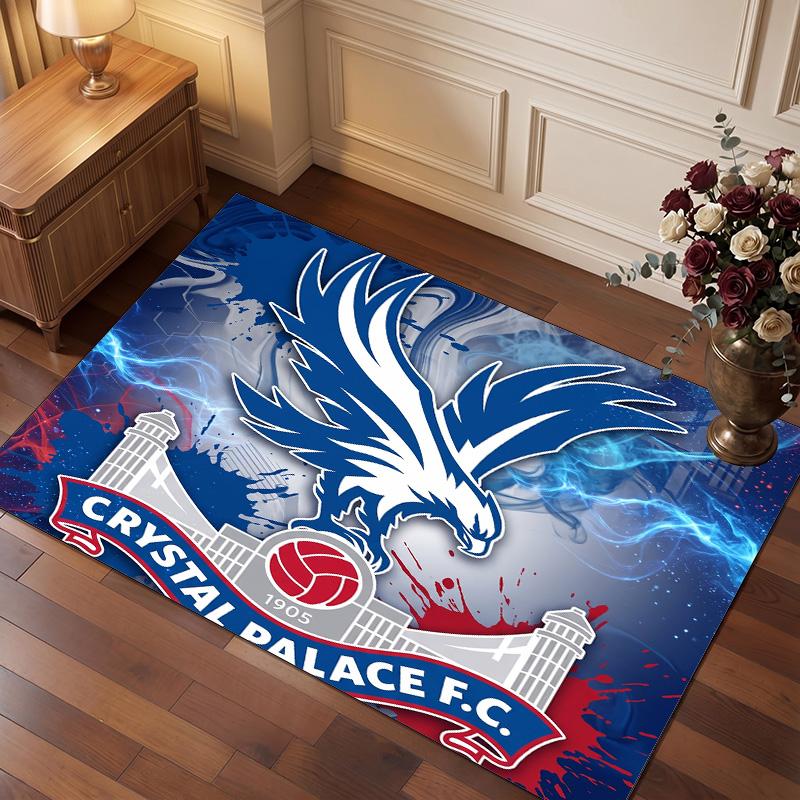 Tappeto in Velluto di Cristallo con Stampa del Crystal Palace Football, Comodo Assorbente d'Acqua Antiscivolo Tappeto per Pavimenti Interni