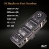 Driver Side Master Power Window Switch - 8P + 13P - Compatible With 2011-2016 Dodge Journey Window Control Switch Replaces 68084001AD 68084001AB