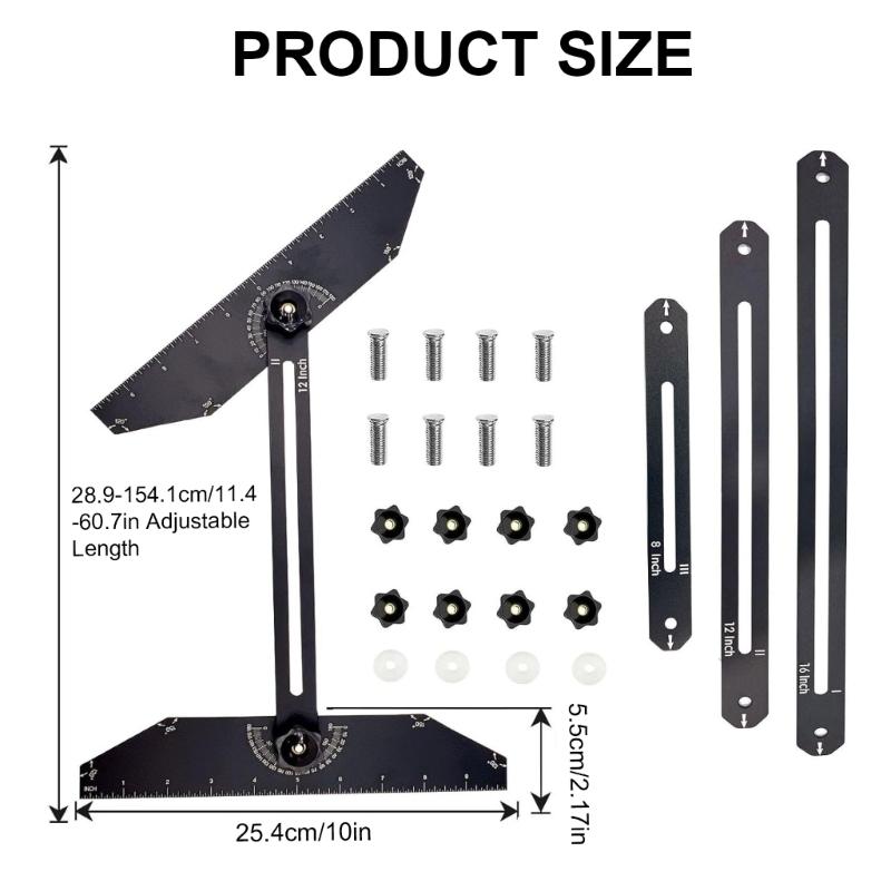 Aluminiumlegierung Treppenstufen Schablone Werkzeugsatz Geeignet für Präzise Stufenmessungen Treppenhaus und Hangschneideführung