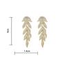 Elegant Micro-Inlaid Zirconia Leaf Earrings - Light Luxury, European & American Style Long Drops