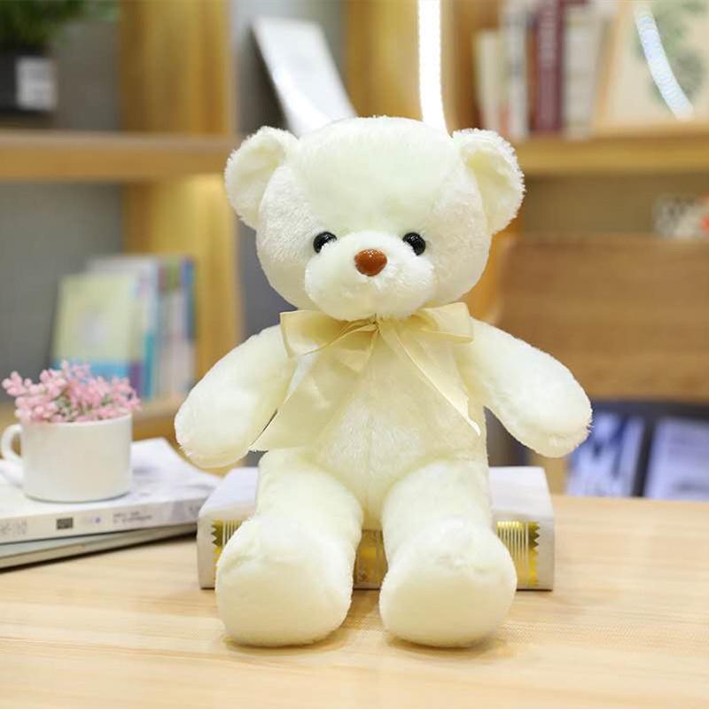 Colorful Ribbon Teddy Bear Plush Toy with Ten Color Options
