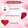 8 Pack Felt Heart Garland, Valentines Day Decorations-No DIY Red Pink White Heart Valentines Hanging String Banner for Anniversary Wedding Engagement