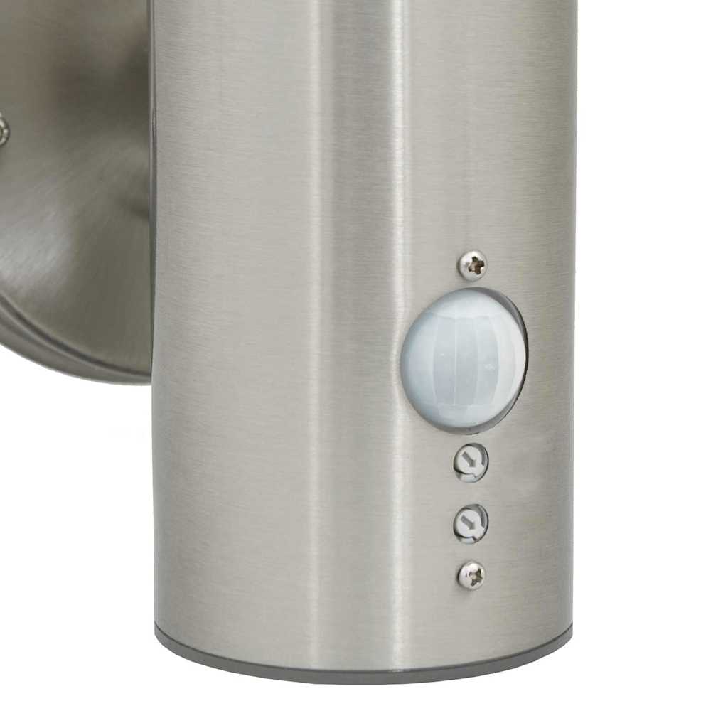 Outdoor Wall Lamp Silver 15 x 7.5 x 33 cm Stainless Steel and Plastic